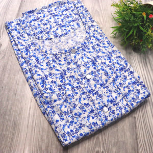 Blue color Nightwear - 4XL - Plus Size Pure Cotton Nighty for Women