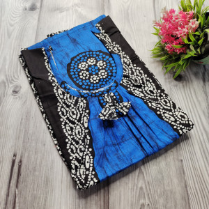 Blue color Nightwear - Batik Print Cotton Nighty for Ladies 