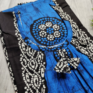 Blue color Batik Print Cotton Nighty for Ladies 