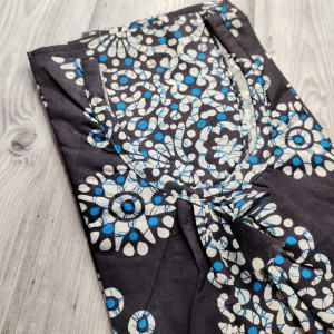 Navy Blue color Batik Print Cotton Nighty for Ladies 