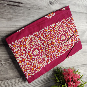 Magenta color Batik Print Cotton Nighty for Ladies 