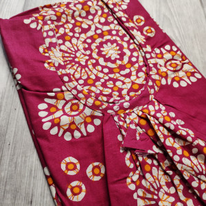Magenta color Batik Print Cotton Nighty for Ladies 