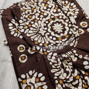 Brown color Batik Print Cotton Nighty for Ladies 