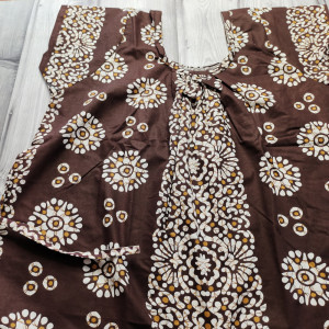 Brown color Batik Print Cotton Nighty for Ladies 