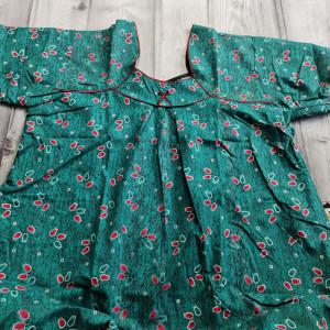 Bottle Green color Piping Neck XXL Cotton Printed nighty 
