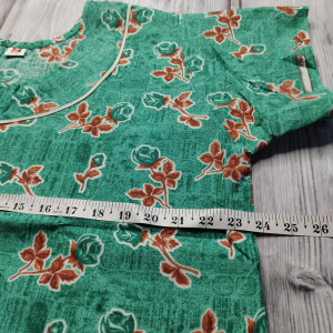 Green color Piping Neck XXL Cotton Printed nighty 