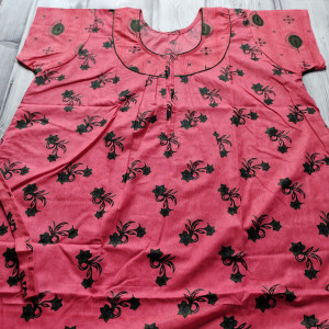 Red color Premium Quality Pure Cotton Nighty for women 