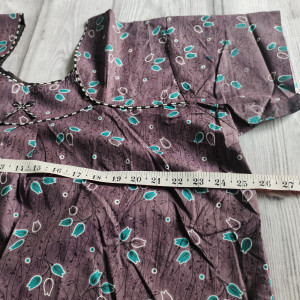 Grey color Piping Neck XXL Cotton Printed nighty 