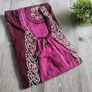 Pink color Nightwear - Batik Print Cotton Nighty for Ladies 