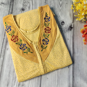 Yellow color Nightwear - Plus Size 3XL - 4XL Size Hosiery Nighty for Women 