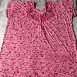 Pink color Plus Size 3XL - 4XL Size Hosiery Nighty for Women 