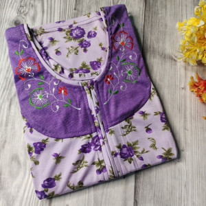 Purple color Nightwear - Plus Size 3XL - 4XL Size Hosiery Nighty for Women 