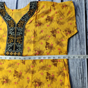 yellow color Lizzy Bizzy Beautiful Neck Pattern Nighty for Women 