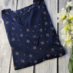 Navy Blue color Nightwear - Modal Fabric Nighty for Women 