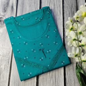 Sea Green color Nightwear - Modal Fabric Nighty for Women 