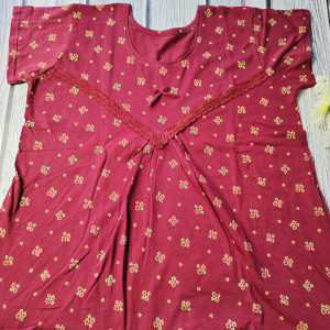 Maroon color Modal Fabric Nighty for Women 