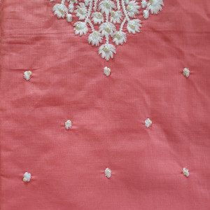 Peach color Festive/ Casual Wear Suit With Thread Embroidery and Pearl Work