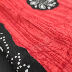 Red color 2XL Cotton Batik Print Nighty