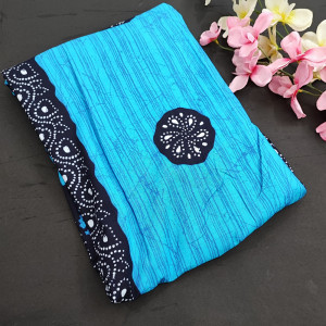 Blue color 2XL Cotton Batik Print Nighty