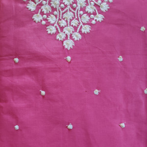 Pink color Festive/ Casual Wear Suit With Thread Embroidery and Pearl Work
