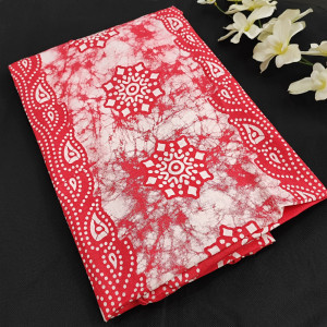 Indian Red color 2XL Cotton Batik Print Nighty