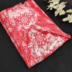 Indian Red color Nightwear - 2XL Cotton Batik Print Nighty