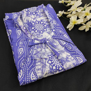 Purple color 2XL Cotton Batik Print Nighty
