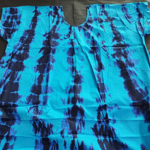 Blue color 5XL-7XL Plus size Cotton Nighty with Beautiful Prints