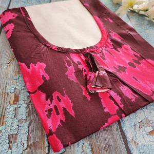Magenta color 5XL-7XL Plus size Cotton Nighty with Beautiful Prints