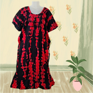 Red color Nightwear - 5XL-7XL Plus size Cotton Nighty with Beautiful Prints