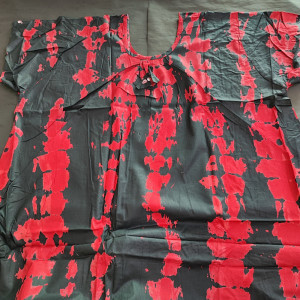 Red color 5XL-7XL Plus size Cotton Nighty with Beautiful Prints