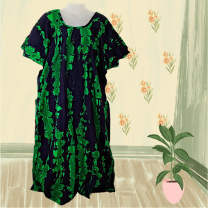 Green color Nightwear - 5XL-7XL Plus size Cotton Nighty with Beautiful Prints