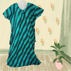green color Nightwear - 5XL-7XL Plus size Cotton Nighty with Beautiful Prints