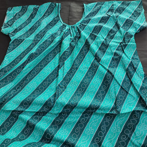 green color 5XL-7XL Plus size Cotton Nighty with Beautiful Prints