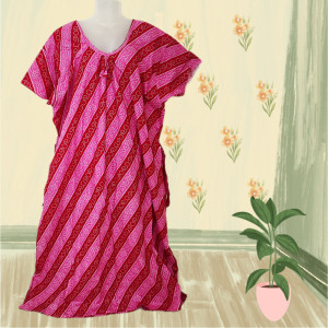 Pink color Nightwear - 5XL-7XL Plus size Cotton Nighty with Beautiful Prints