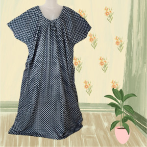 Grey color Nightwear - 5XL-7XL Plus size Cotton Nighty with Beautiful Prints