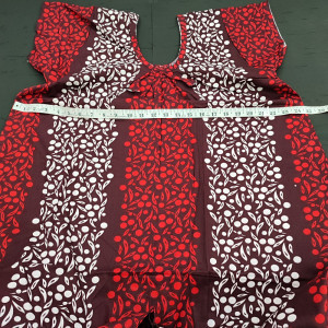 Red color 2XL Cotton Batik Print Nighty