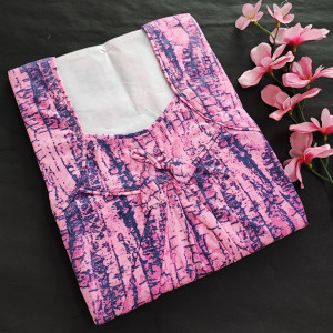 Pink color Nightwear - Beautiful Printed Hosiery Nighty