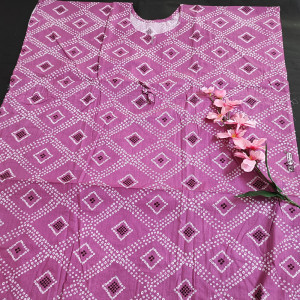 Mauve color Kaftan Nighty Pure Cotton