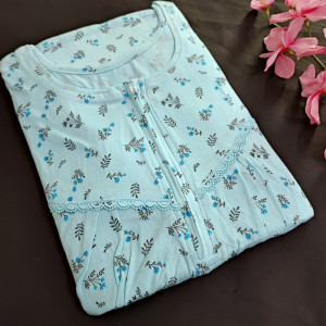 Blue color Beautiful & Comfortable Model Fabric Nighty