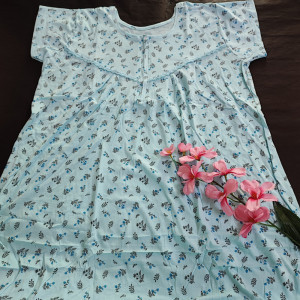 Blue color Beautiful & Comfortable Model Fabric Nighty