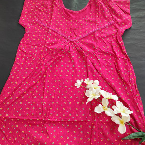 Magenta color Beautiful & Comfortable Model Fabric Nighty