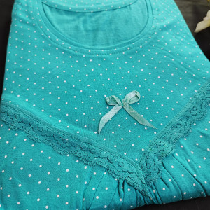 Sea Green color Beautiful & Comfortable Model Fabric Nighty