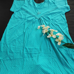 Sea Green color Beautiful & Comfortable Model Fabric Nighty